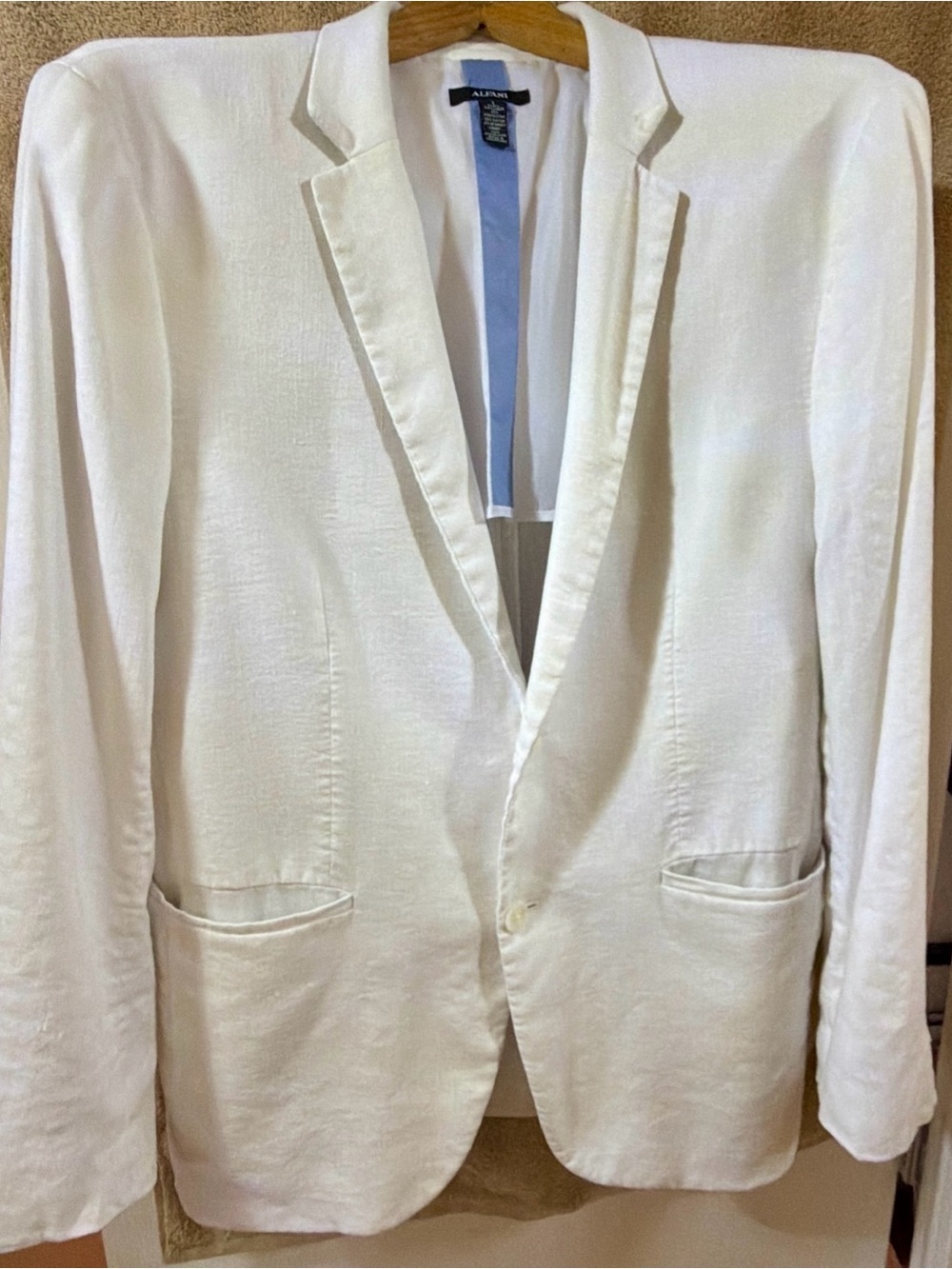 Alfani Men’s Linen Stretch Blazer White Sport Coat Jacket NEW L Large